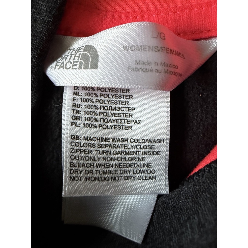 The North Face Long Sleeve Hoodie Sweatshirt Black Pink Logo Women's Large JBHS - Picture 9 of 9